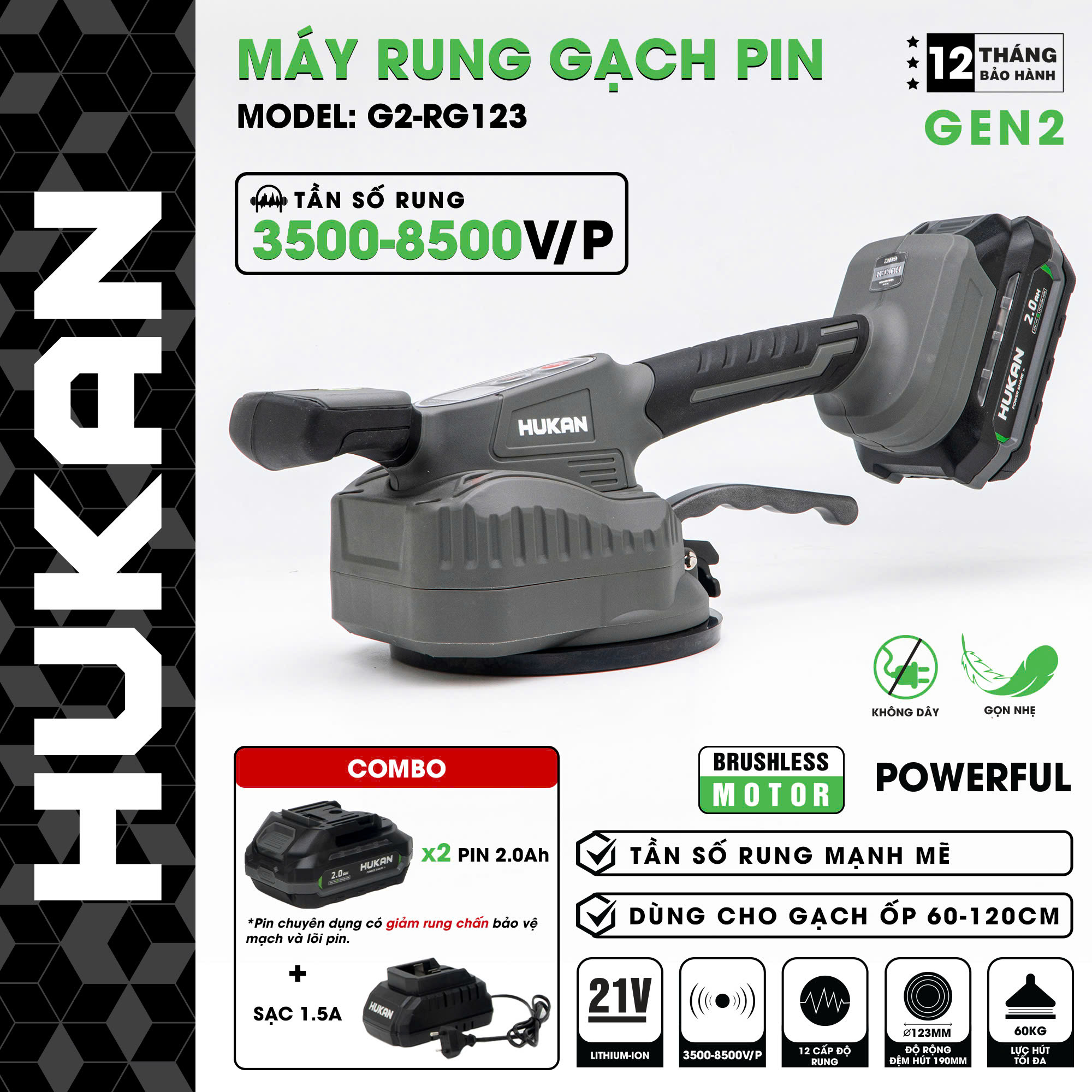 máy rung gạch hukan